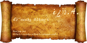 Ónody Albert névjegykártya