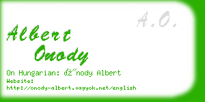 albert onody business card